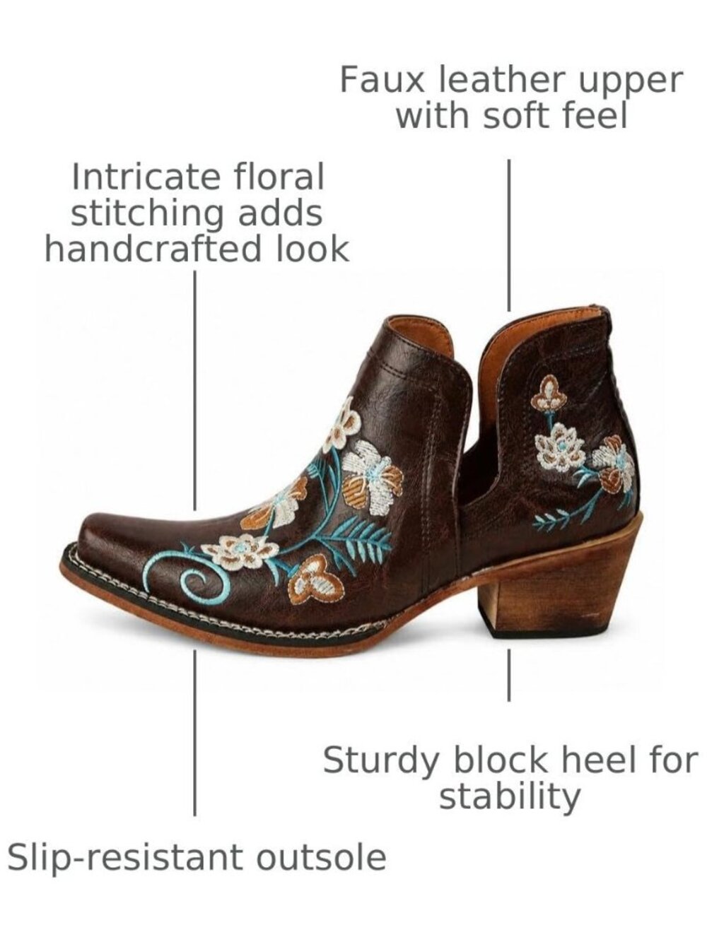 Women's Cowboy Cowgirl Western Ankle Boots